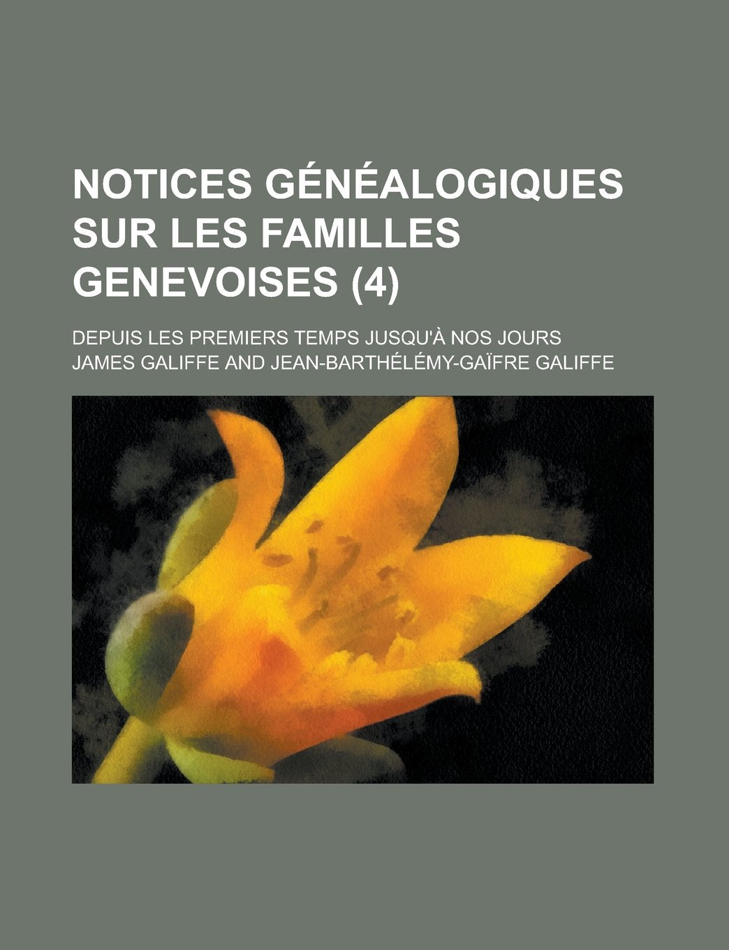 Notices Genealogiques Sur Les Familles Genevoises (4); Depuis Les Premiers Temps Jusqu'a Nos Jours Books