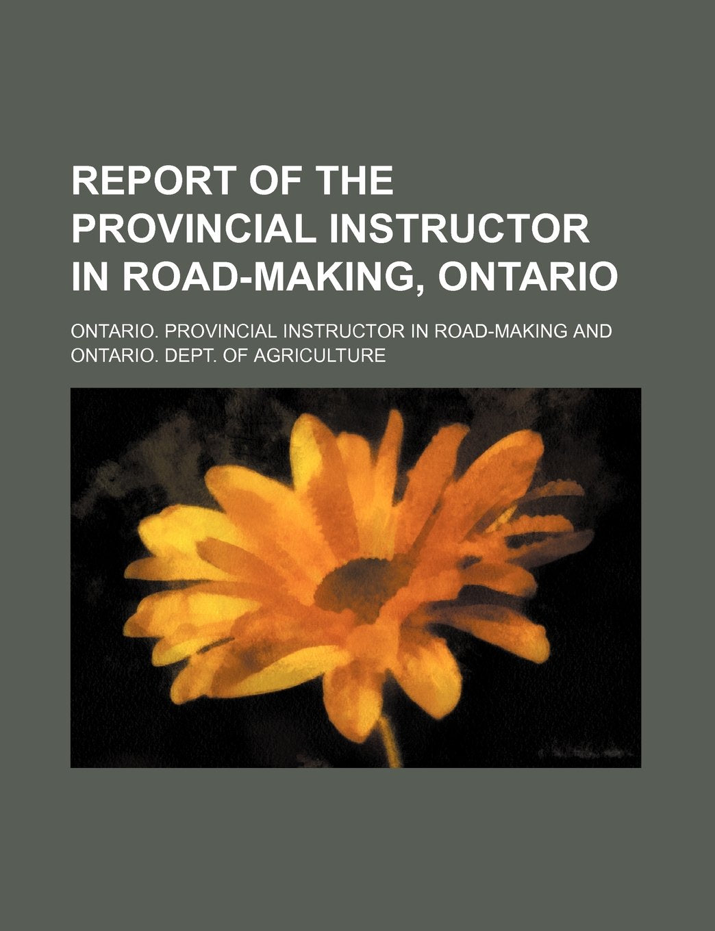 Report of the Provincial Instructor in Road-Making, Ontario Books