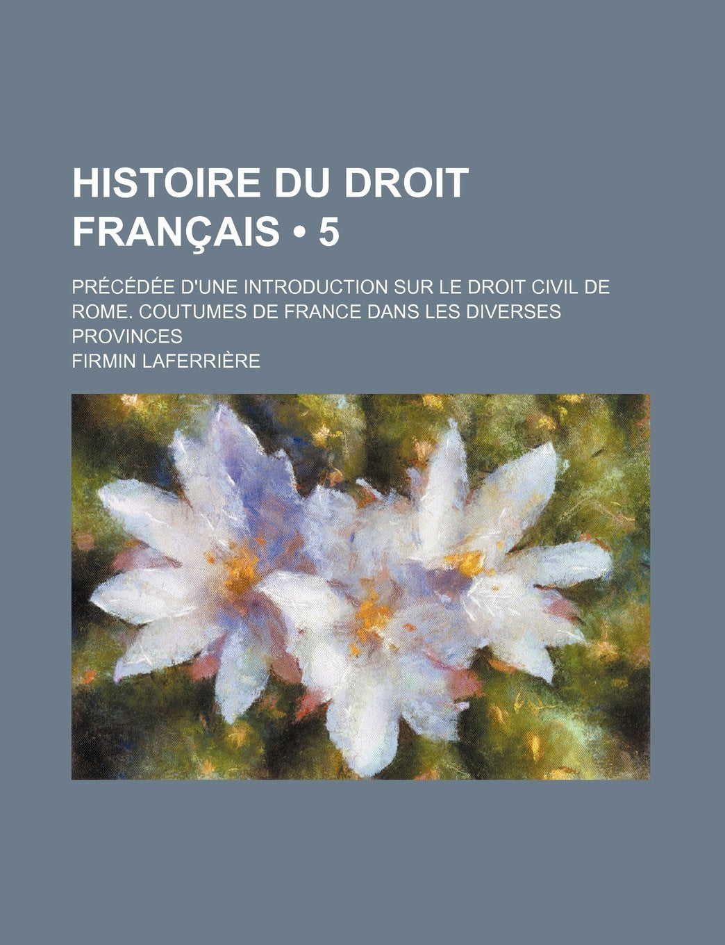 Histoire Du Droit Francais (5); Precedee D'Une Introduction Sur Le Droit Civil de Rome. Coutumes de France Dans Les Diverses Provinces Politics & History