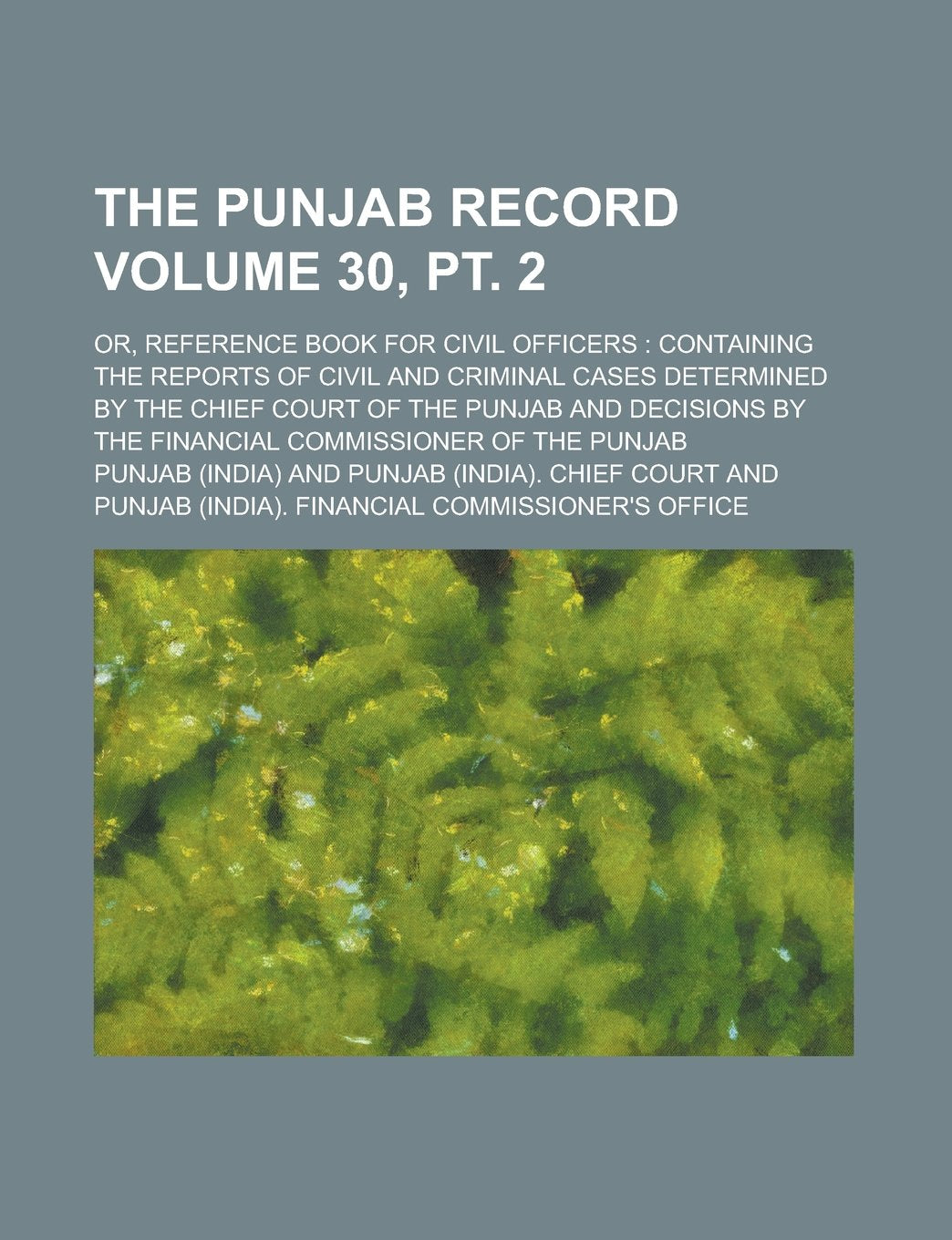 The Punjab Record; Or, Reference Book for Civil Officers: Containing the Reports of Civil and Criminal Cases Determined by the Chief Court of the ... Commissioner of the Punjab Volume 30, pt. 2 Reference Books
