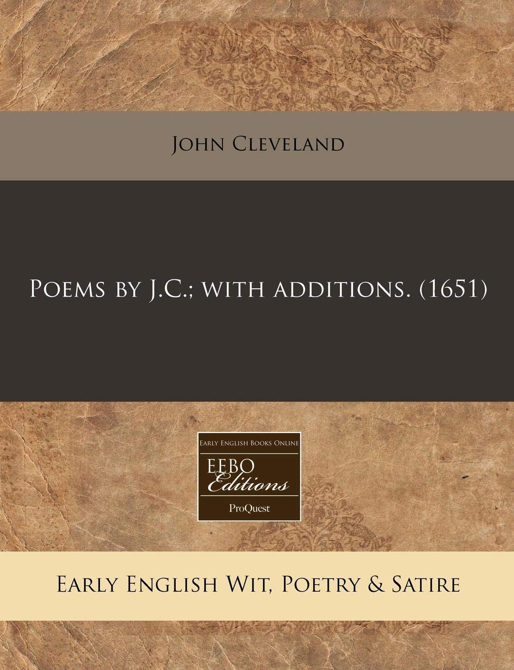 Poems by J.C.; With Additions. (1651) Books