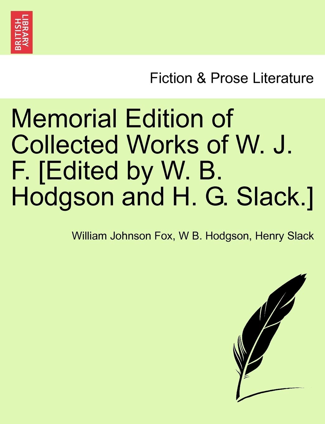 Memorial Edition of Collected Works of W. J. F. Contemporary literature
