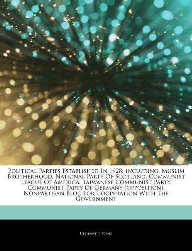Articles on Political Parties Established in 1928, Including: Muslim Brotherhood, National Party of Scotland, Communist League of America, Taiwanese C book