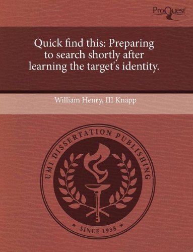 Quick Find This: Preparing to Search Shortly After Learning the Target's Identity Psychology