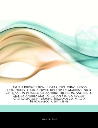 Articles on Italian Rugby Union Players, Including: Diego Dom Nguez, Craig Gower, Roland de Marigny, Nick Zisti, Aaron Persico, Alessandro Troncon, An book