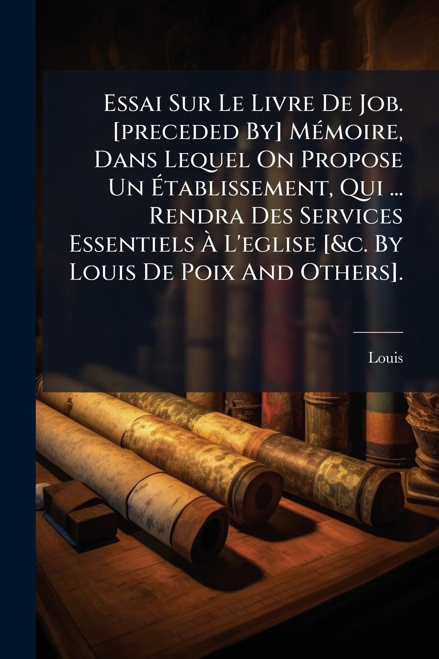 Essai Sur Le Livre De Job. Mémoire, Dans Lequel On Propose Un Établissement, Qui ... Rendra Des Services Essentiels À L'eglise . book