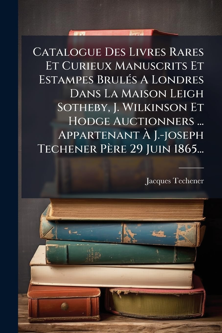 Catalogue Des Livres Rares Et Curieux Manuscrits Et Estampes Brulés A Londres Dans La Maison Leigh Sotheby, J. Wilkinson Et Hodge Auctionners ... Appartenant À J.-joseph Techener Père 29 Juin 1865... book