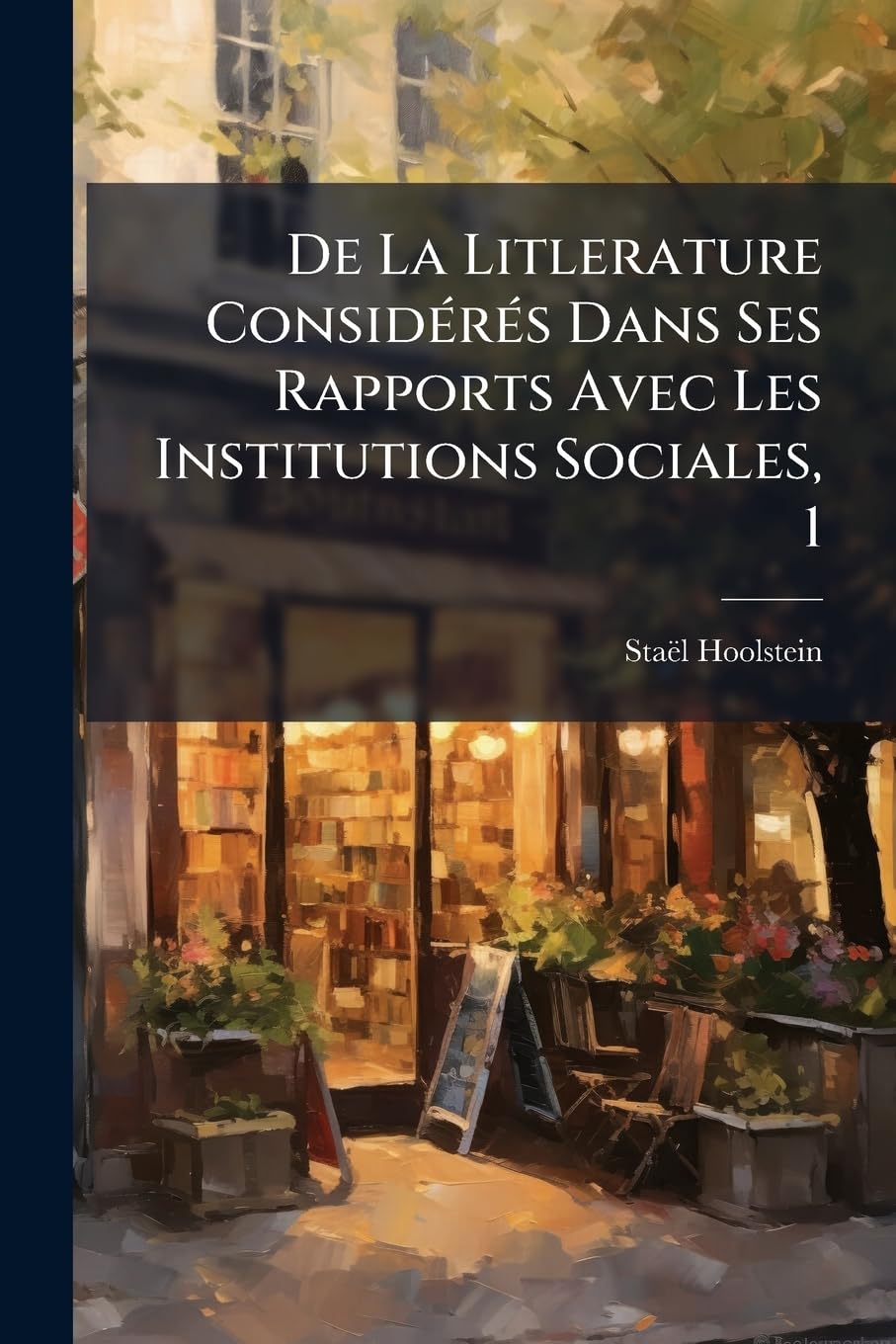 de la Litlerature Considérés Dans Ses Rapports Avec Les Institutions Sociales, 1: Avec Un Précis de la Vie Et Des Écrits de l'Auteur... book