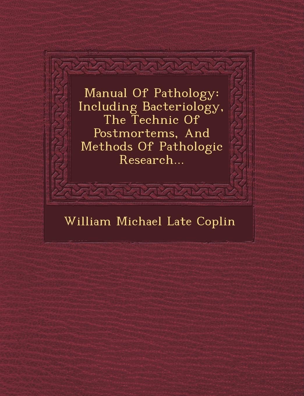 Manual of Pathology: Including Bacteriology, the Technic of Postmortems, and Methods of Pathologic Research... Politics & History