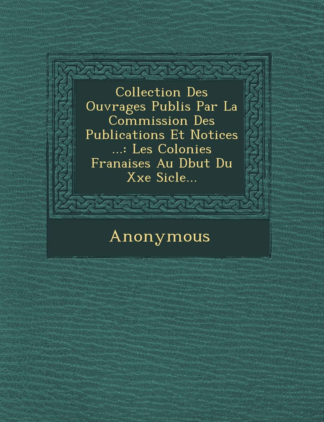 Collection Des Ouvrages Publi S Par La Commission Des Publications Et Notices ...: Les Colonies Fran Aises Au D But Du Xxe Si Cle... book