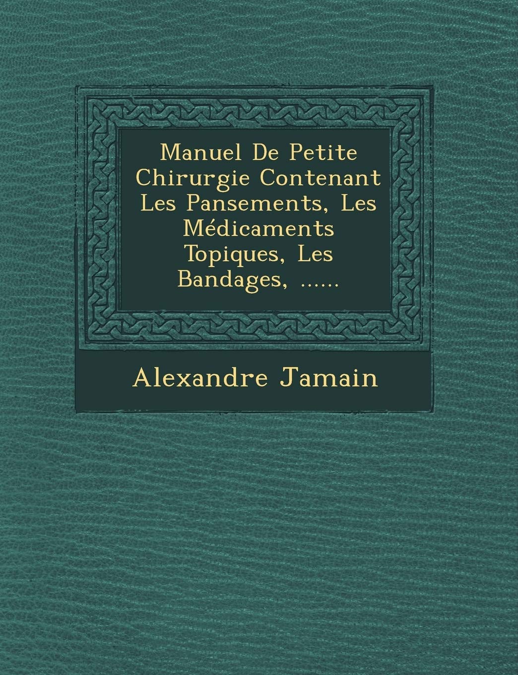 Manuel de Petite Chirurgie Contenant Les Pansements, Les Médicaments Topiques, Les Bandages, ...... book