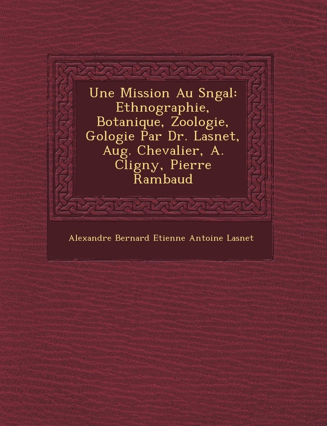 Une Mission Au S N Gal: Ethnographie, Botanique, Zoologie, G Ologie Par Dr. Lasnet, Aug. Chevalier, A. Cligny, Pierre Rambaud book