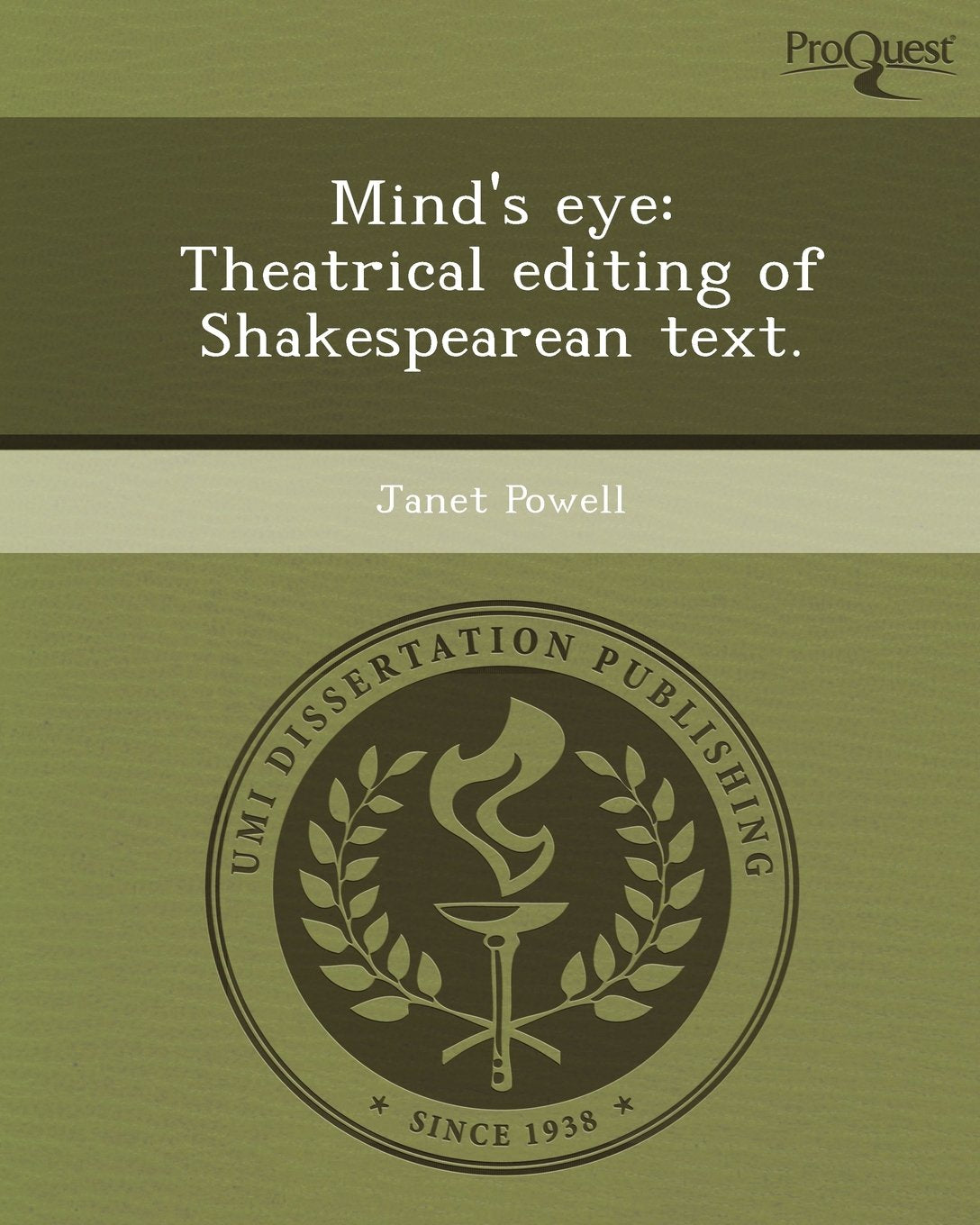 Mind's Eye: Theatrical Editing of Shakespearean Text Contemporary literature