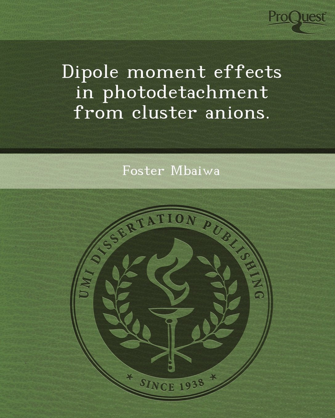Dipole Moment Effects in Photodetachment from Cluster Anions Natural Sciences