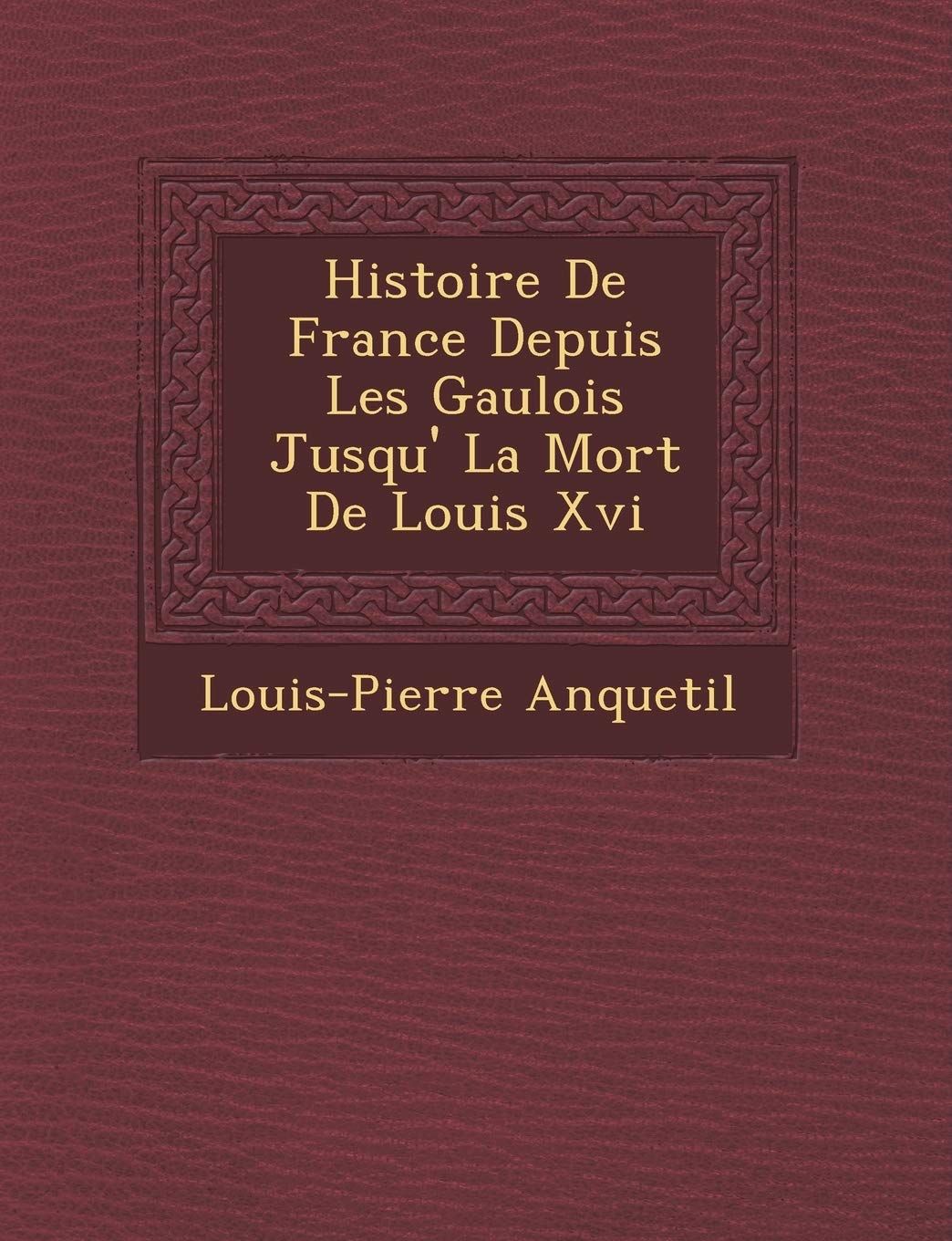 Histoire de France Depuis Les Gaulois Jusqu' La Mort de Louis XVI book