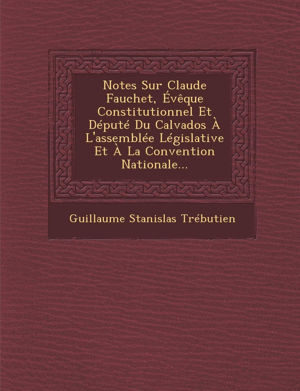 Notes Sur Claude Fauchet, Évèque Constitutionnel Et Député Du Calvados À l'Assemblée Législative Et À La Convention Nationale... book