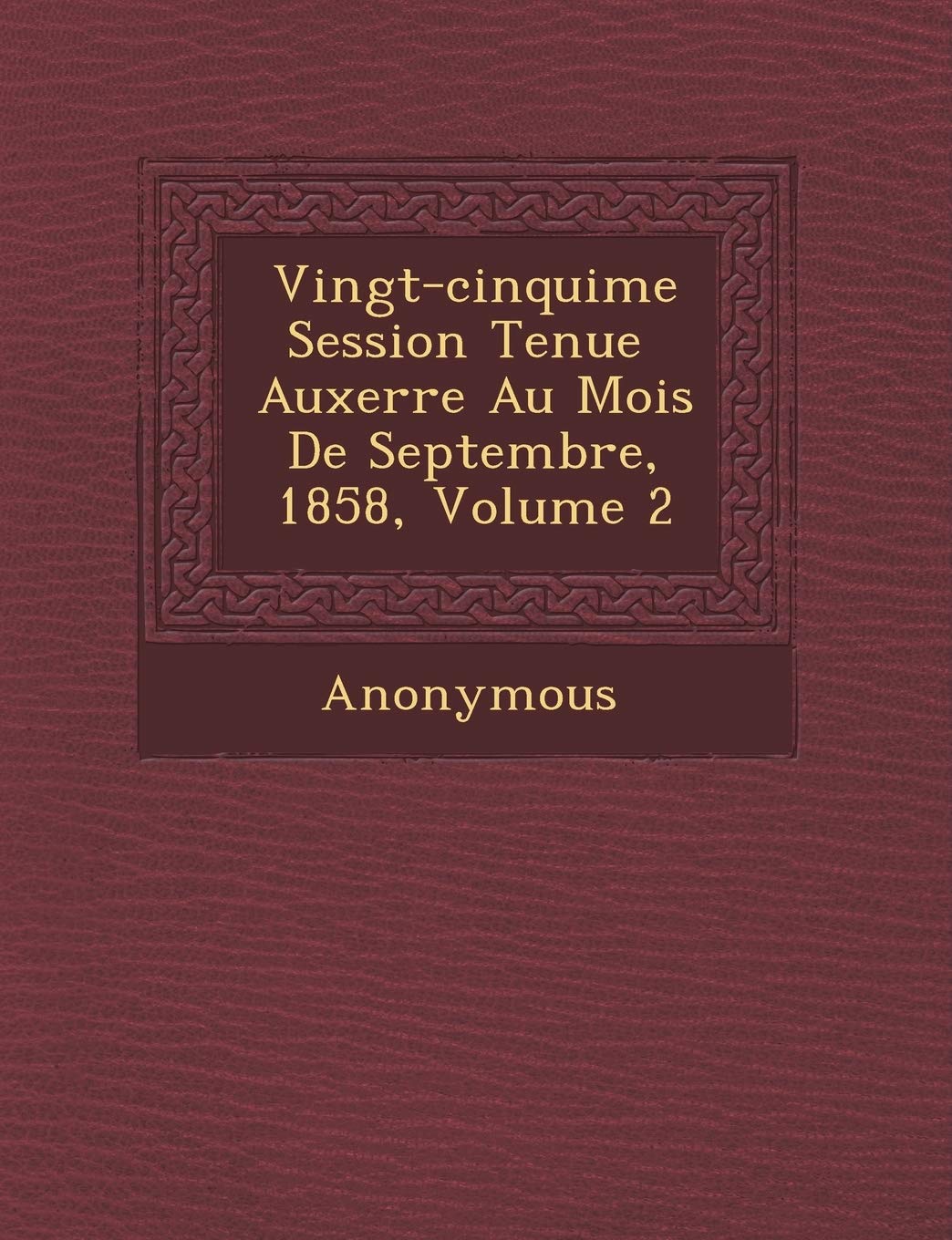 Vingt-Cinqui Me Session Tenue Auxerre Au Mois de Septembre, 1858, Volume 2 book