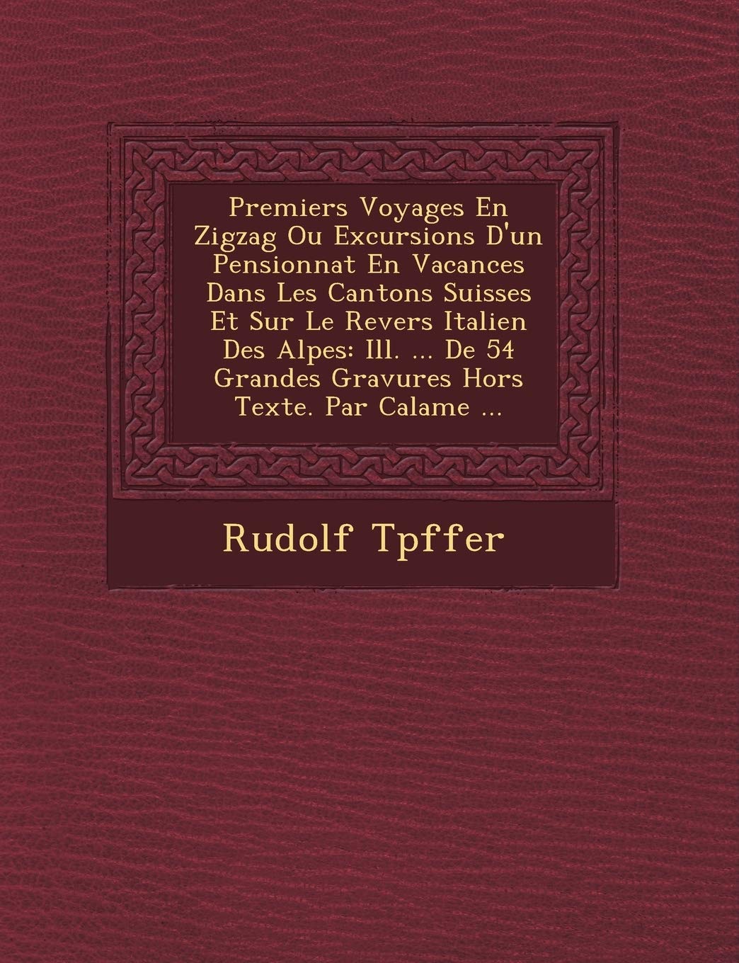 Premiers Voyages En Zigzag Ou Excursions D'un Pensionnat En Vacances Dans Les Cantons Suisses Et Sur Le Revers Italien Des Alpes: Ill. ... De 54 Grandes Gravures Hors Texte. Par Calame ... book