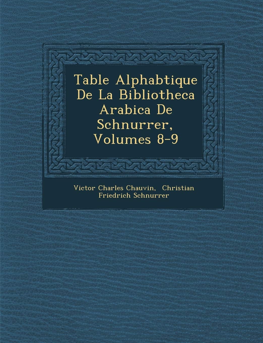 Table Alphab Tique de La Bibliotheca Arabica de Schnurrer, Volumes 8-9 book