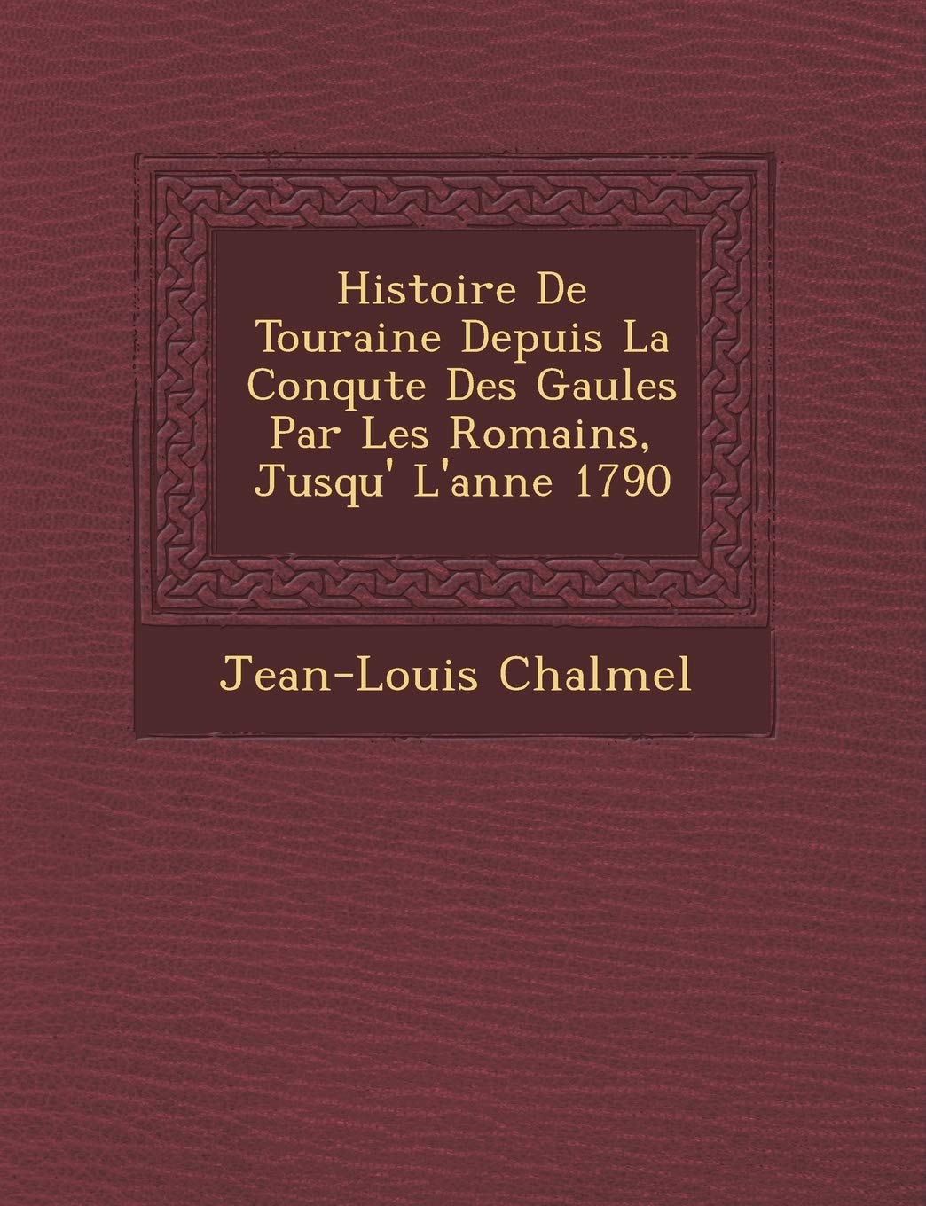 Histoire de Touraine Depuis La Conqu Te Des Gaules Par Les Romains, Jusqu' L'Ann E 1790 book