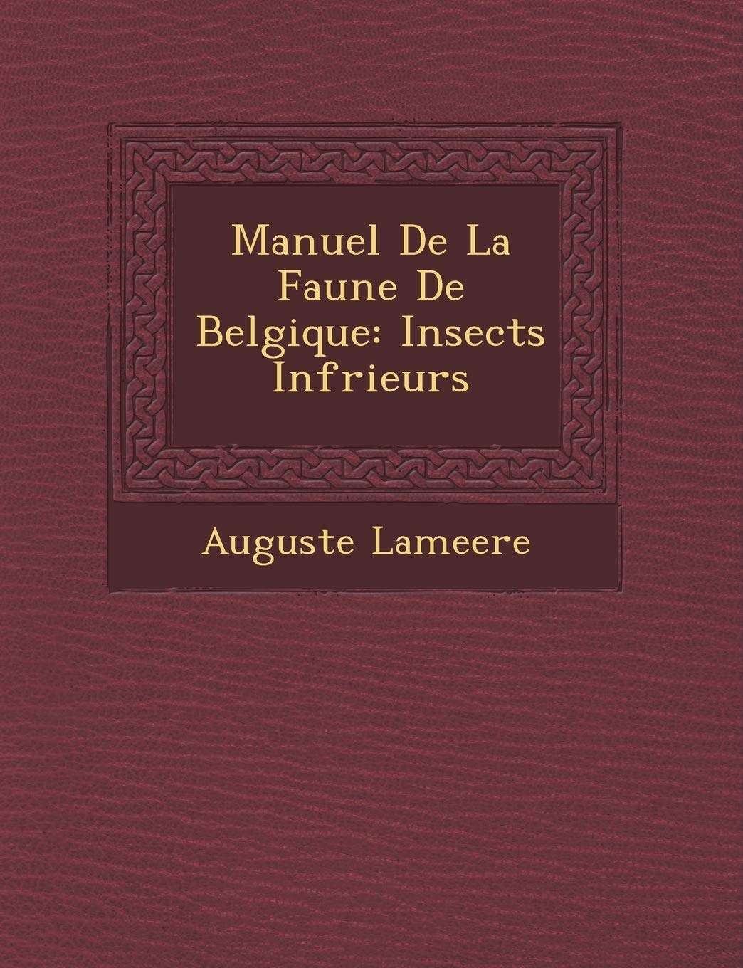 Manuel De La Faune De Belgique: Insects Inf�rieurs book
