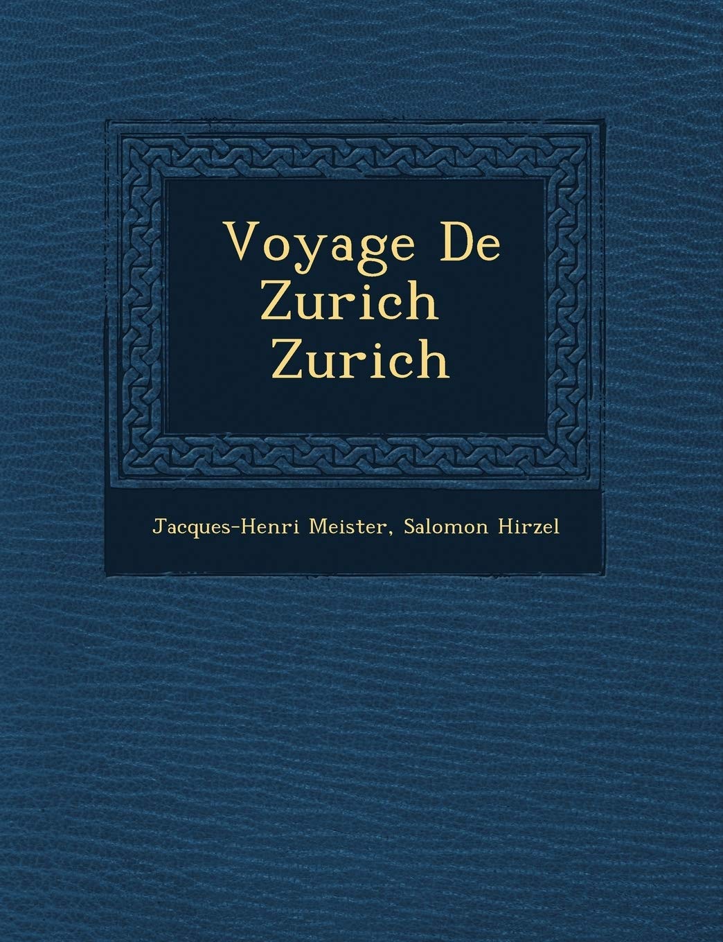 Voyage de Zurich Zurich book