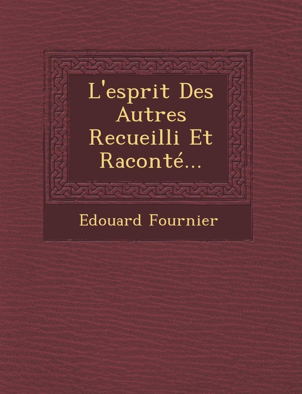 L'Esprit Des Autres Recueilli Et Raconte... book