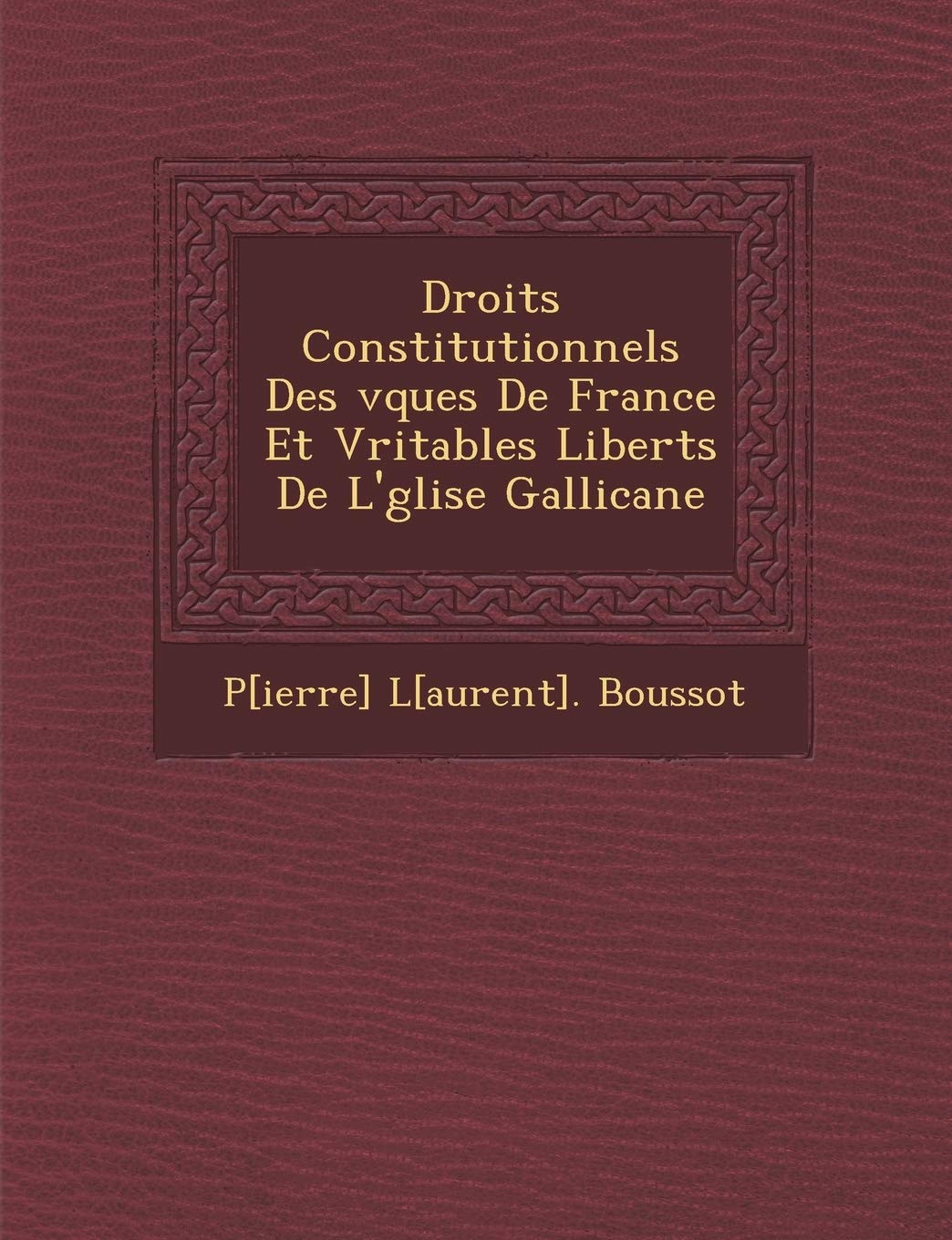 Droits Constitutionnels Des V Ques de France Et V Ritables Libert S de L' Glise Gallicane book
