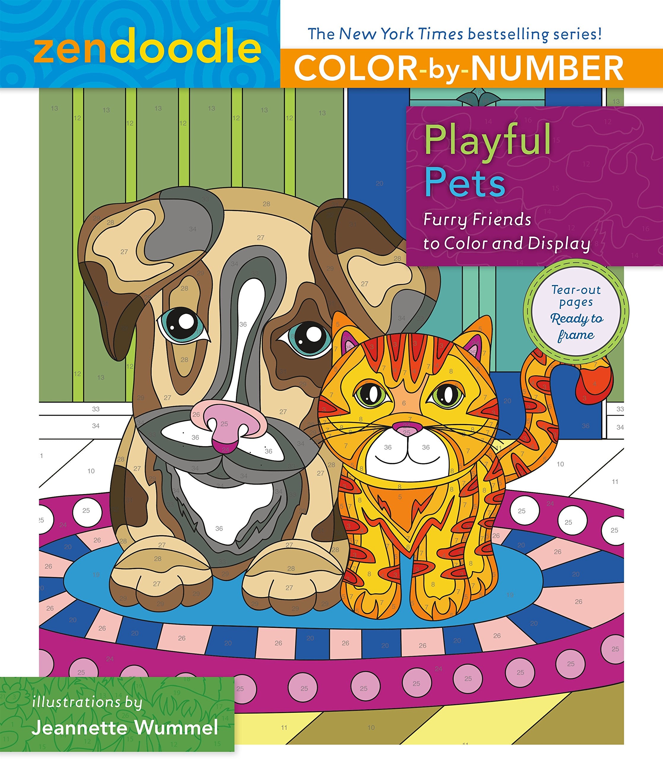 Zendoodle Color-By-Number: Playful Pets: Furry Friends to Color and Display Hobbies & Crafts