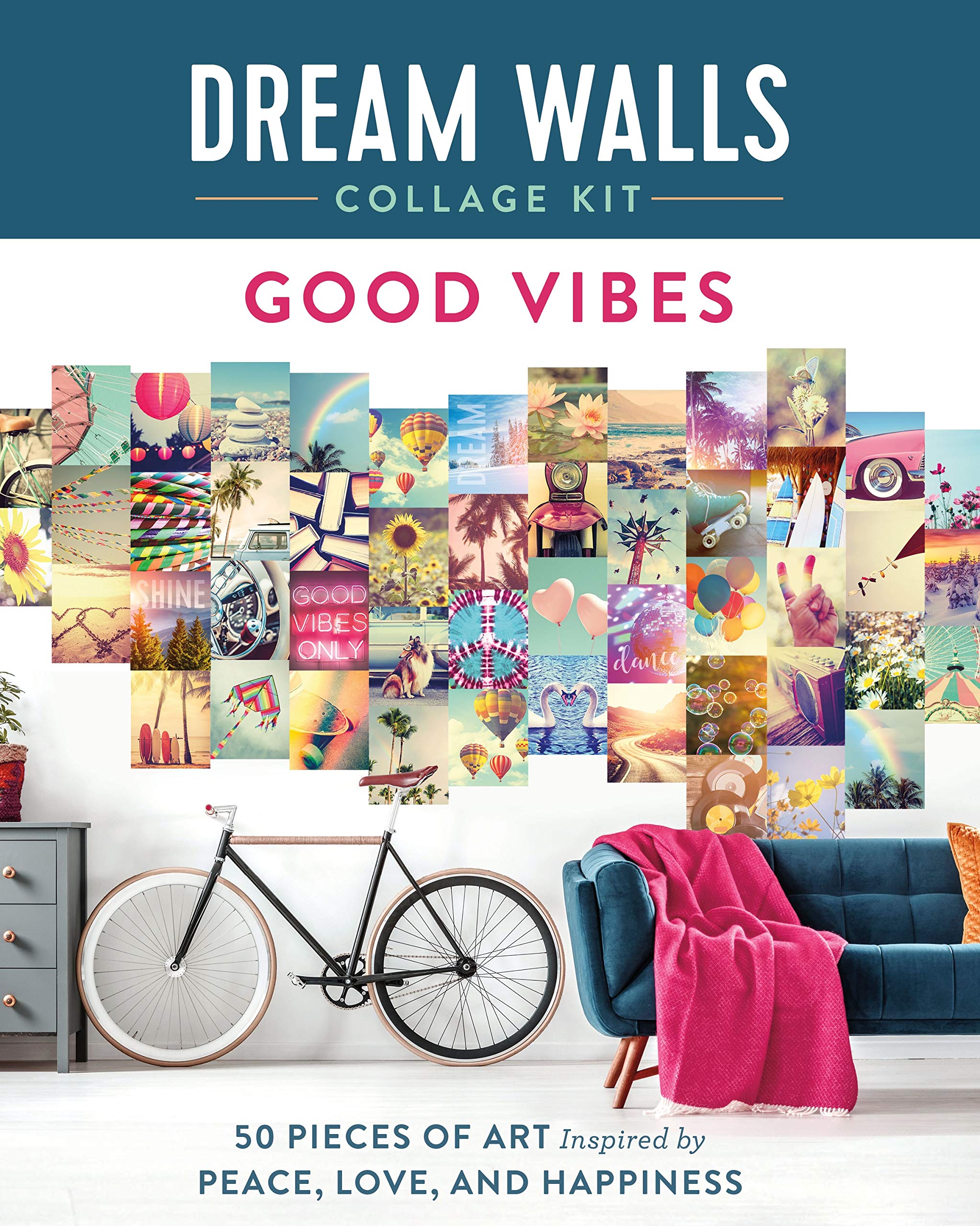 Good Vibes: 50 Pieces of Art Inspired by Peace, Love, and Happiness (Dream Walls Collage) (Dream Walls Collage Kit) Film, Art & Culture