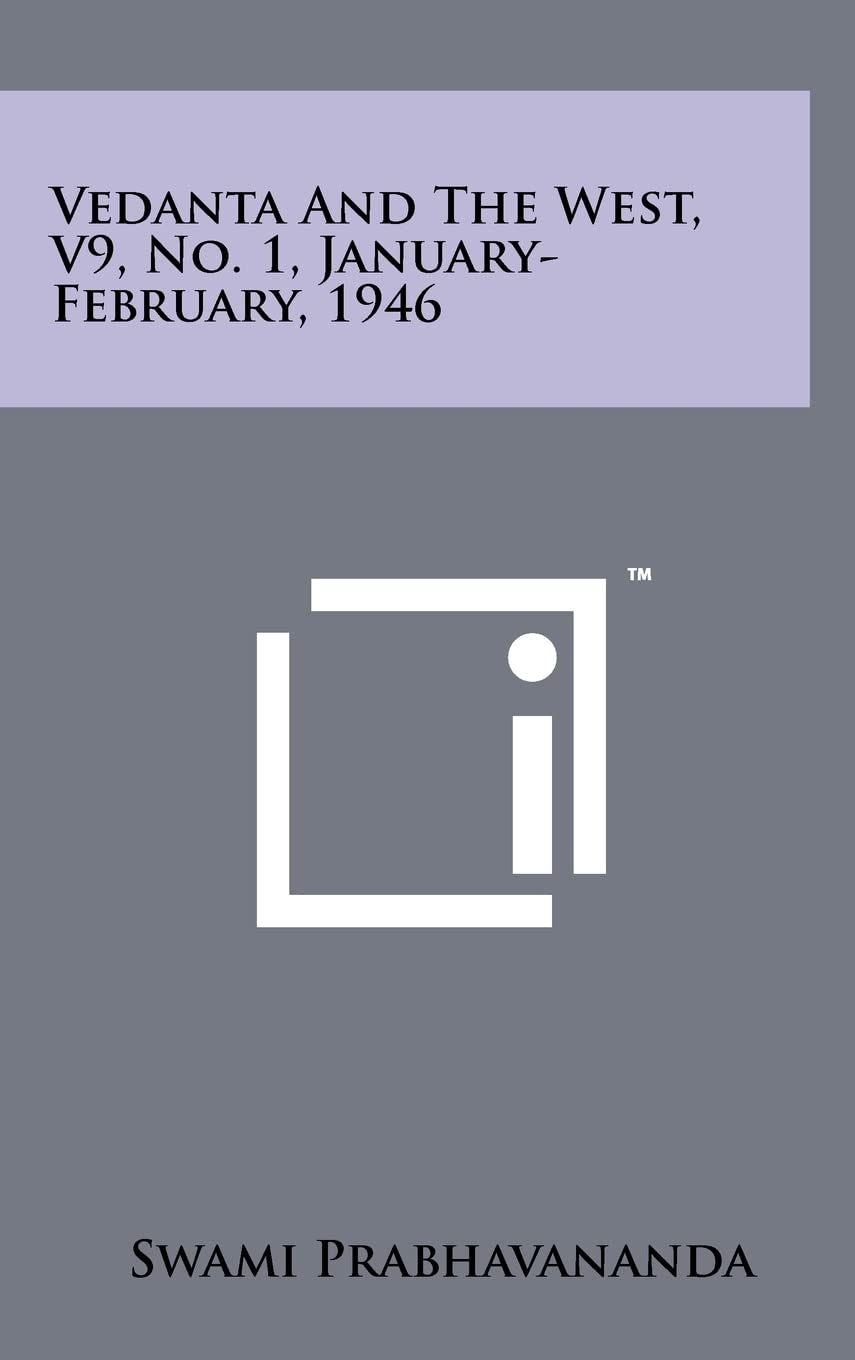 Vedanta and the West, V9, No. 1, January-February, 1946 Contemporary literature