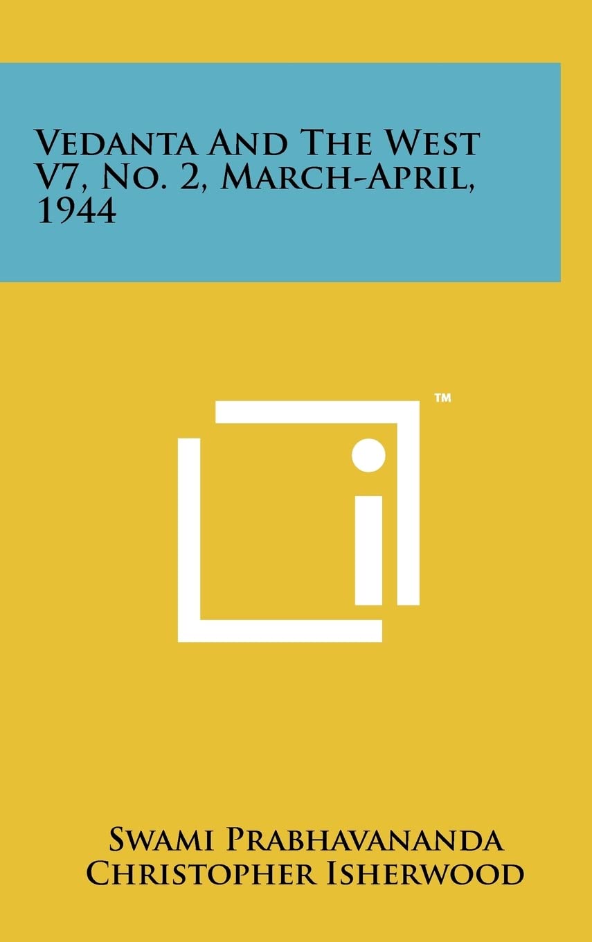 Vedanta and the West V7, No. 2, March-April, 1944 Contemporary literature