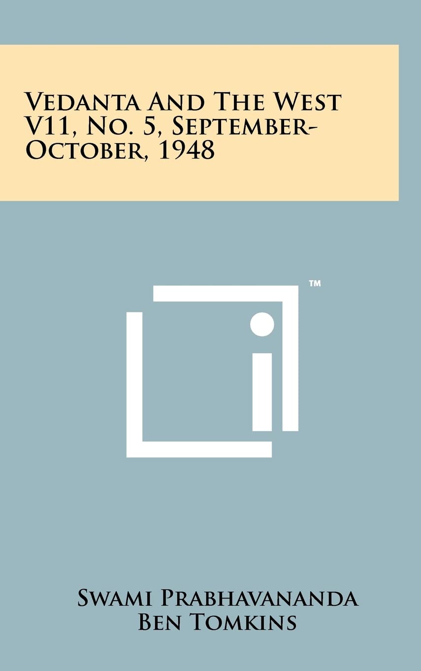 Vedanta and the West V11, No. 5, September-October, 1948 Contemporary literature