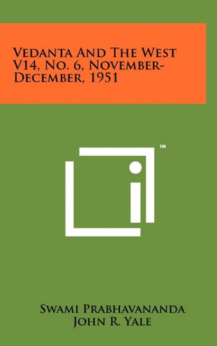 Vedanta and the West V14, No. 6, November-December, 1951 Contemporary literature