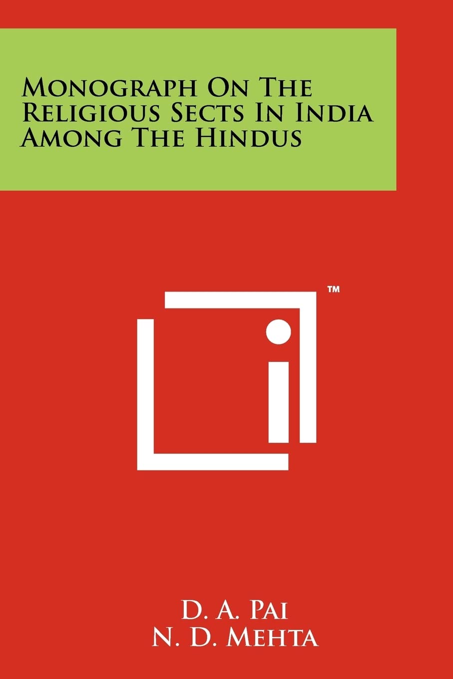 Monograph On The Religious Sects In India Among The Hindus Contemporary literature