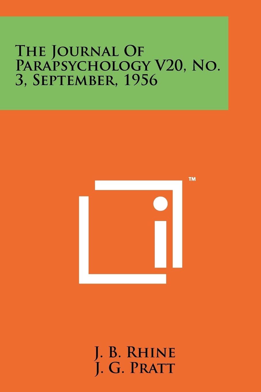 The Journal Of Parapsychology V20, No. 3, September, 1956 Contemporary literature