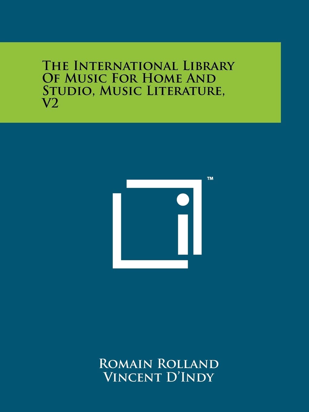 The International Library of Music for Home and Studio, Music Literature, V2 Contemporary literature