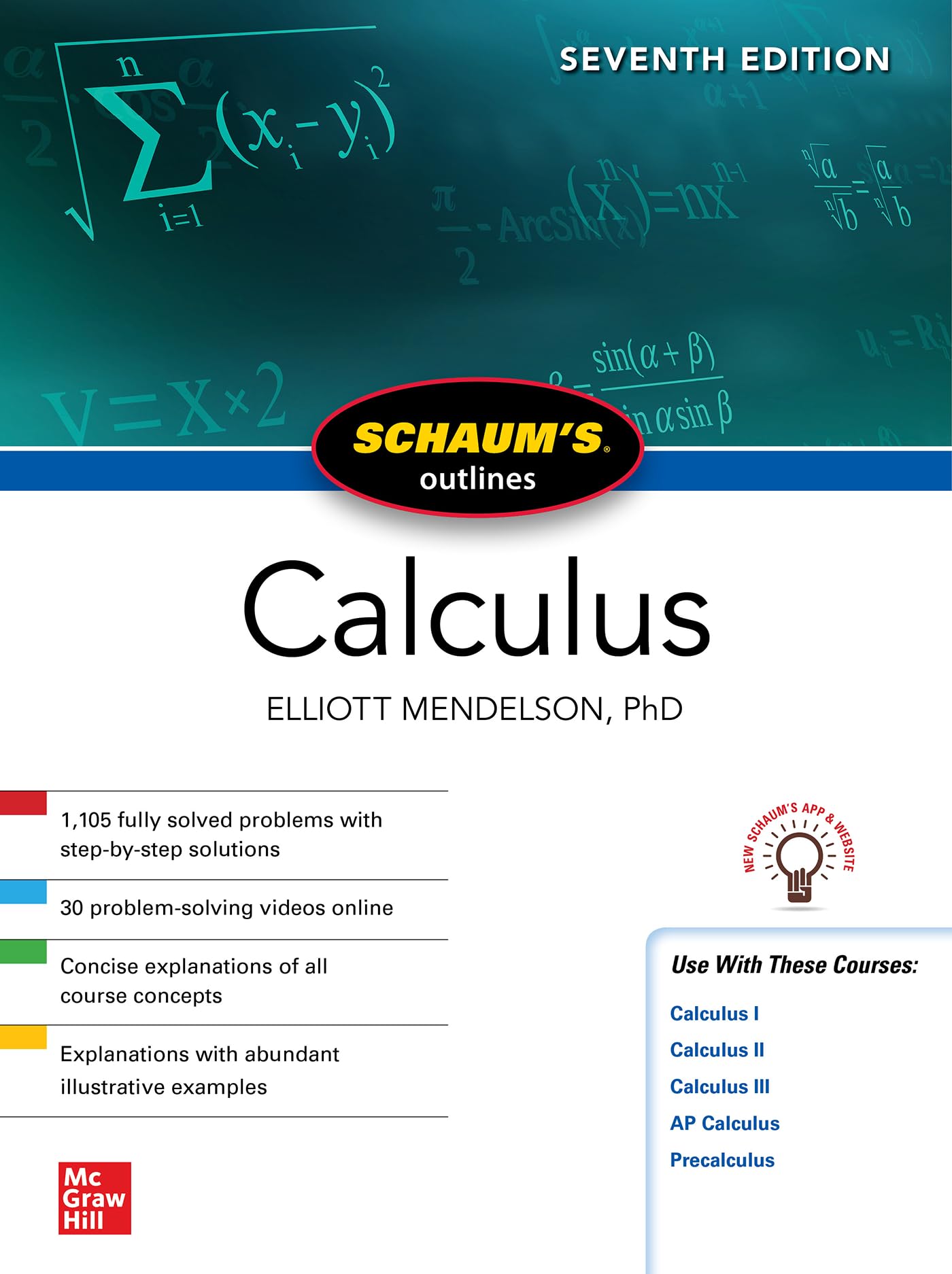 Schaum's Outline of Calculus, Seventh Edition (Schaum's Outlines) Mathematics