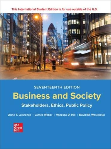 Business and Society: Stakeholders Ethics Public Policy ISE (Economia e discipline aziendali) Business, Finance & Career