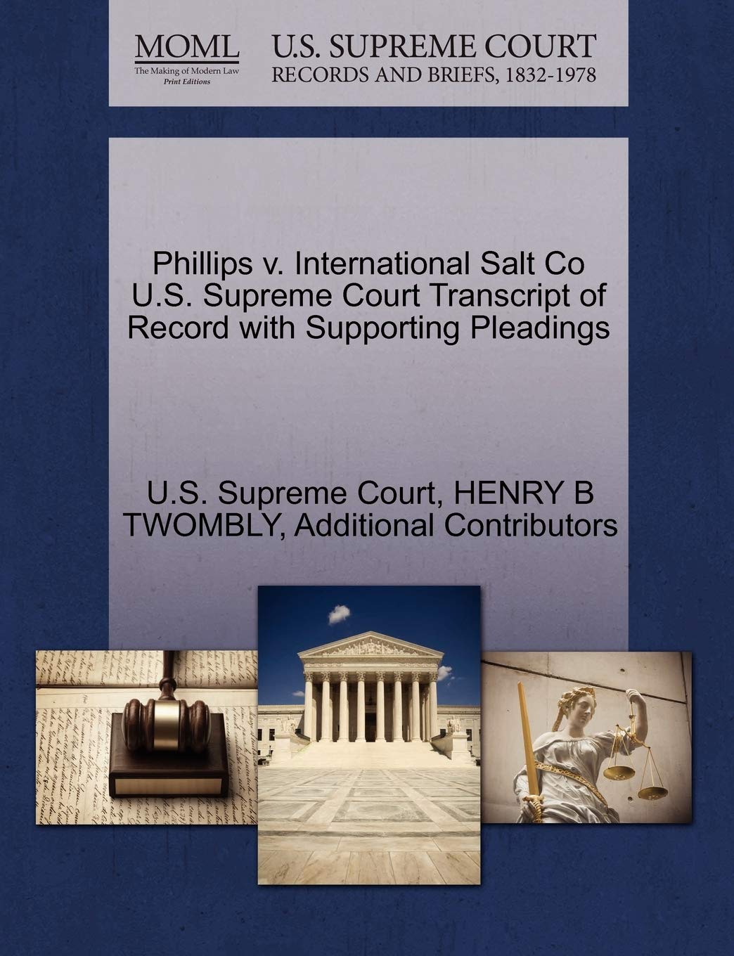 Phillips V. International Salt Co U.S. Supreme Court Transcript of Record with Supporting Pleadings Law