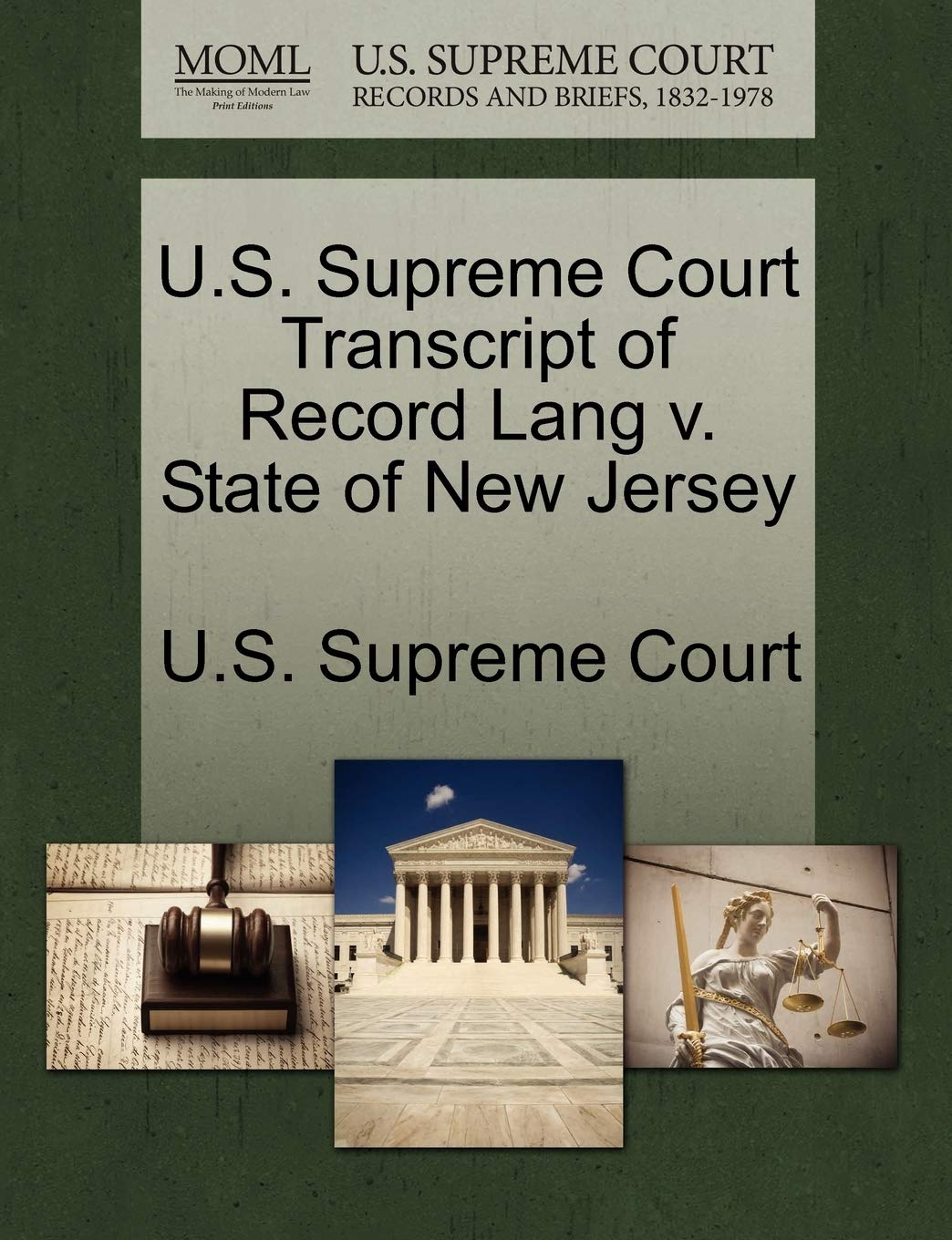 U.S. Supreme Court Transcript of Record Lang V. State of New Jersey Law