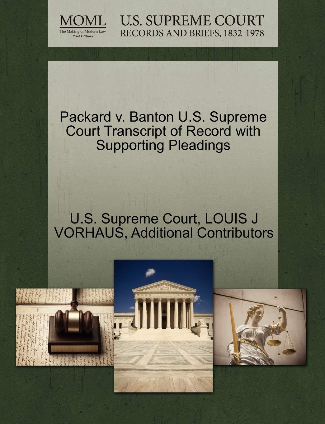 Packard V. Banton U.S. Supreme Court Transcript of Record with Supporting Pleadings Law