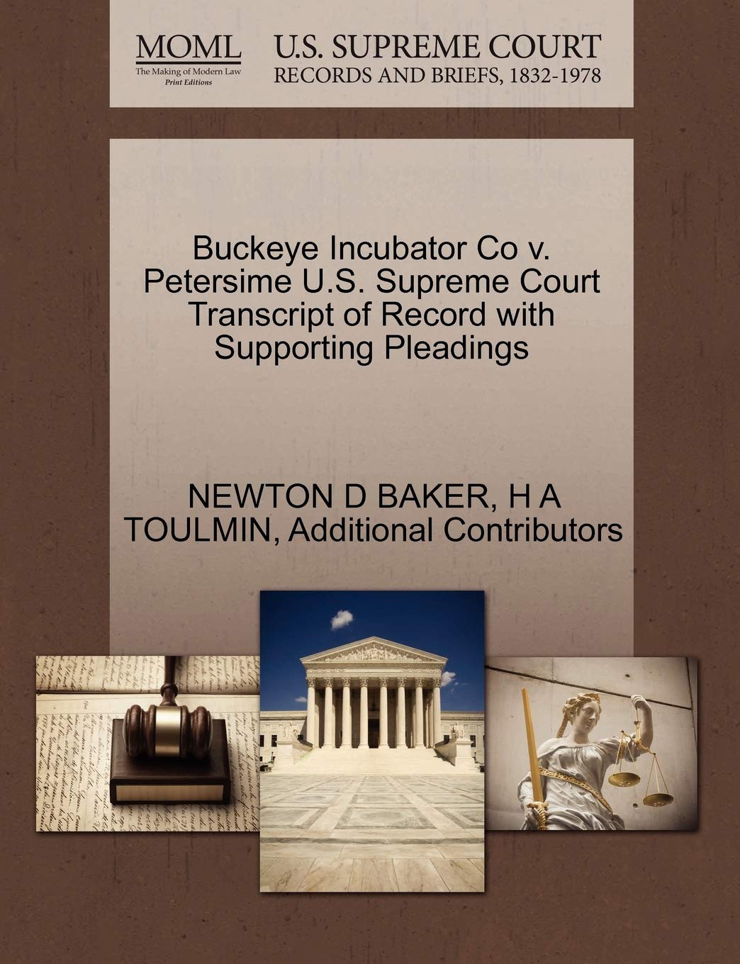 Buckeye Incubator Co V. Petersime U.S. Supreme Court Transcript of Record with Supporting Pleadings Law