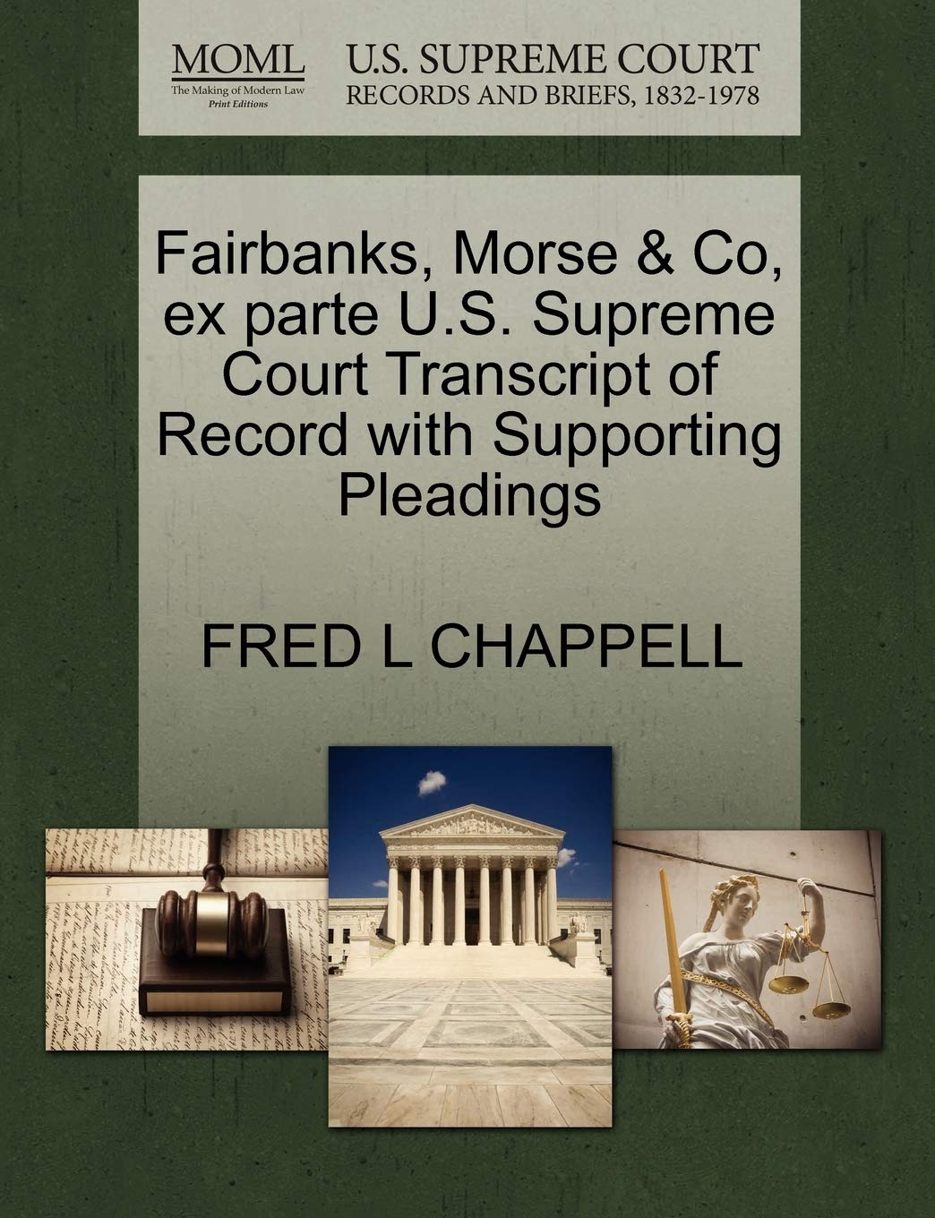 Fairbanks, Morse & Co, Ex Parte U.S. Supreme Court Transcript of Record with Supporting Pleadings Law