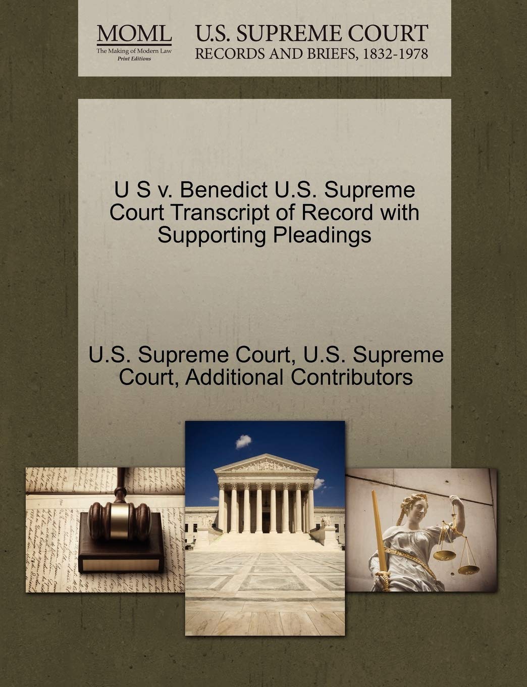 U S V. Benedict U.S. Supreme Court Transcript of Record with Supporting Pleadings Law