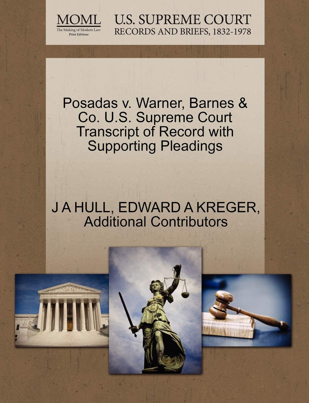 Posadas V. Warner, Barnes & Co. U.S. Supreme Court Transcript of Record with Supporting Pleadings Law