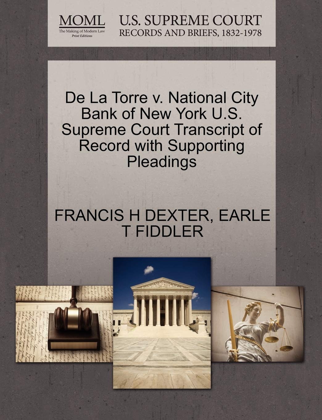 de la Torre V. National City Bank of New York U.S. Supreme Court Transcript of Record with Supporting Pleadings Law