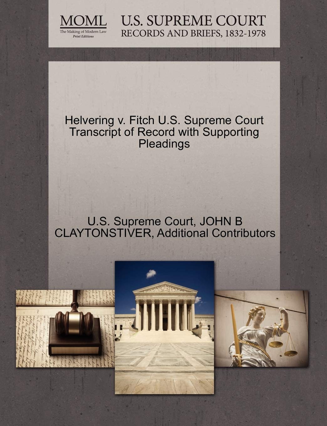 Helvering V. Fitch U.S. Supreme Court Transcript of Record with Supporting Pleadings Law