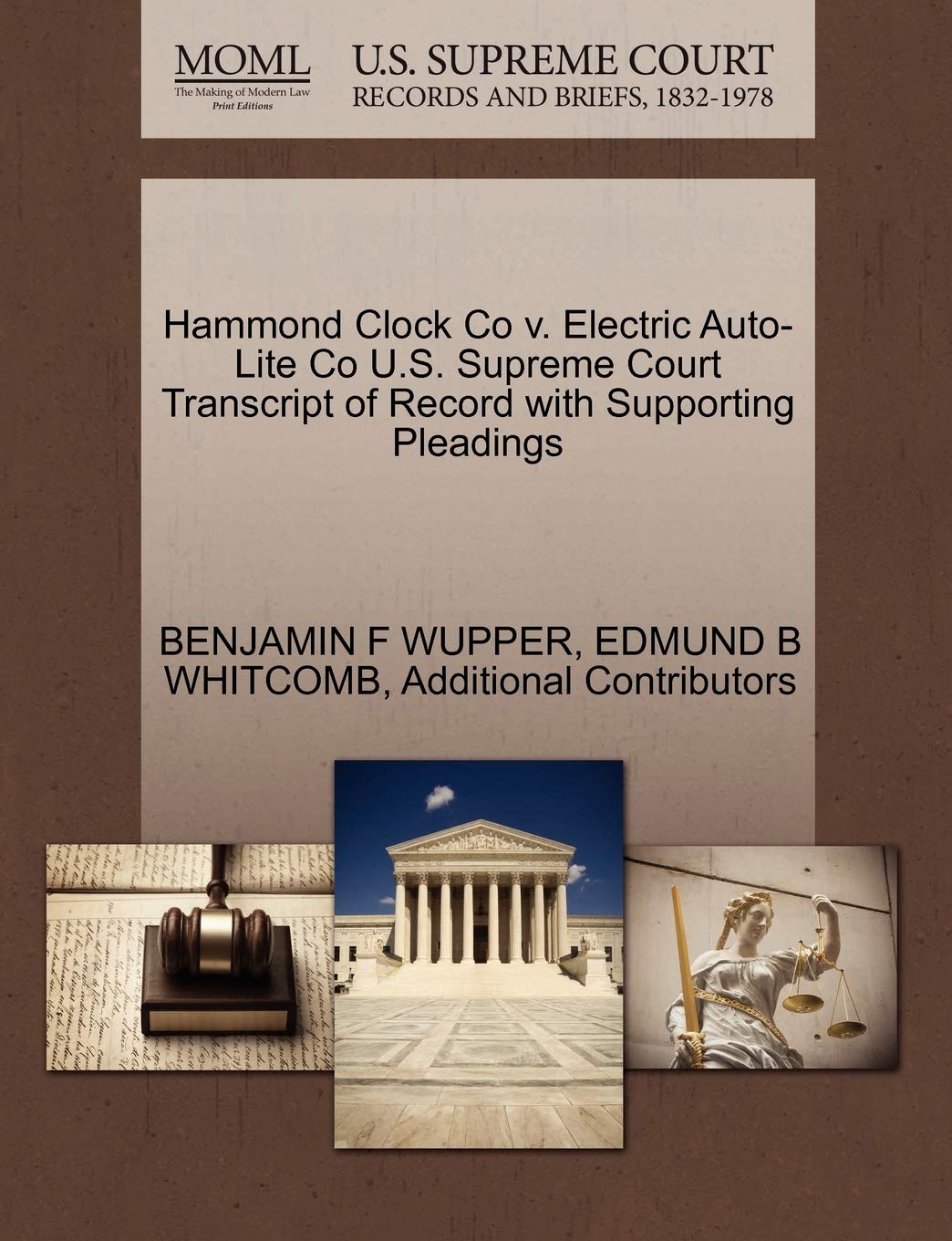 Hammond Clock Co V. Electric Auto-Lite Co U.S. Supreme Court Transcript of Record with Supporting Pleadings Law