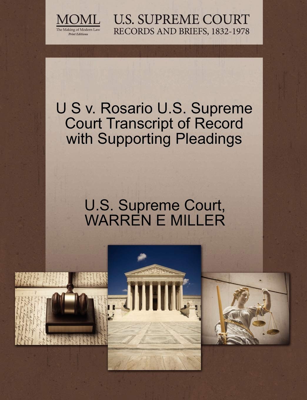 U S V. Rosario U.S. Supreme Court Transcript of Record with Supporting Pleadings Law